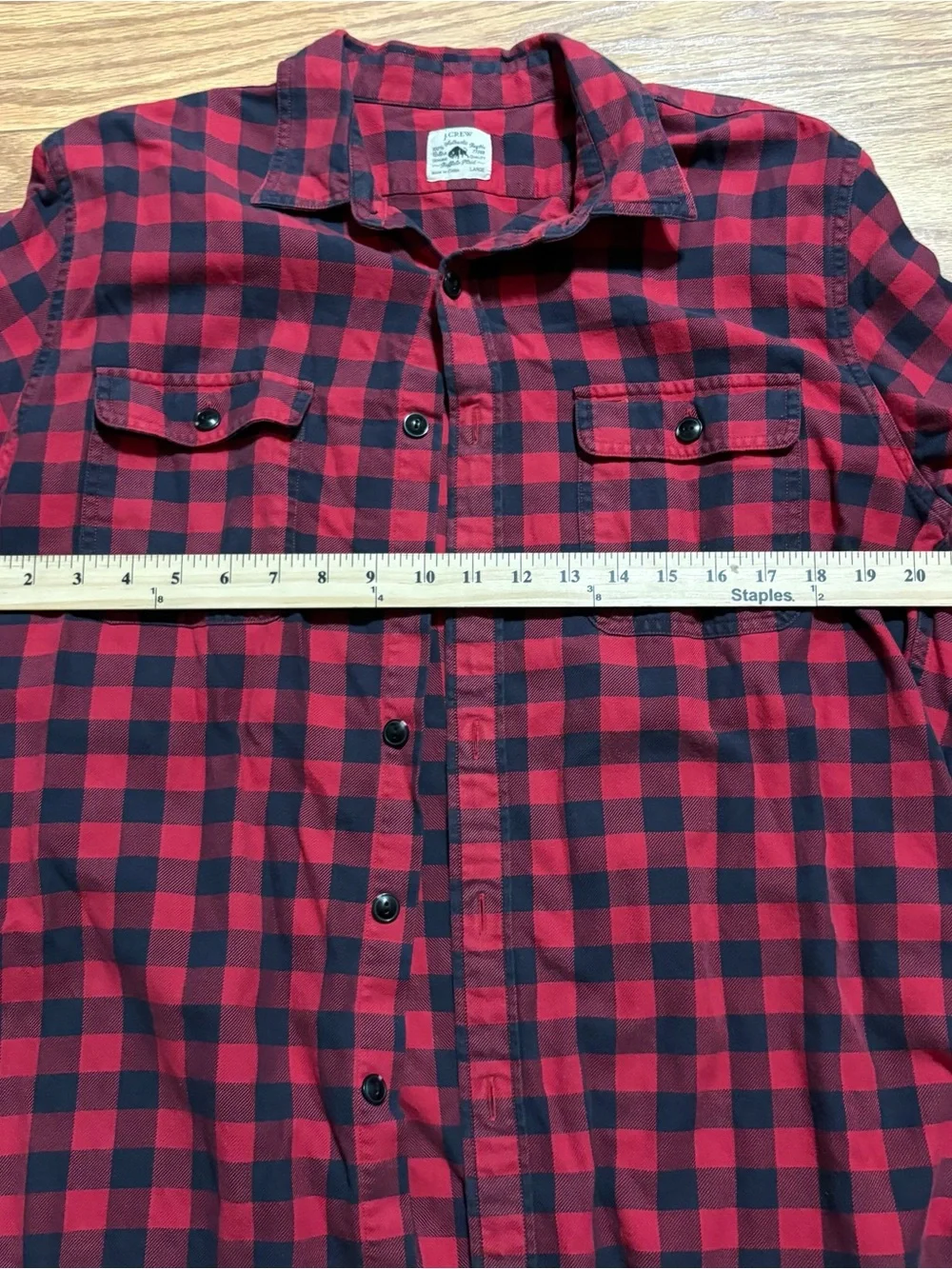 J. Crew Men's Flannel Shirt Plaid Large Long Sleeve Button Front Outdoor